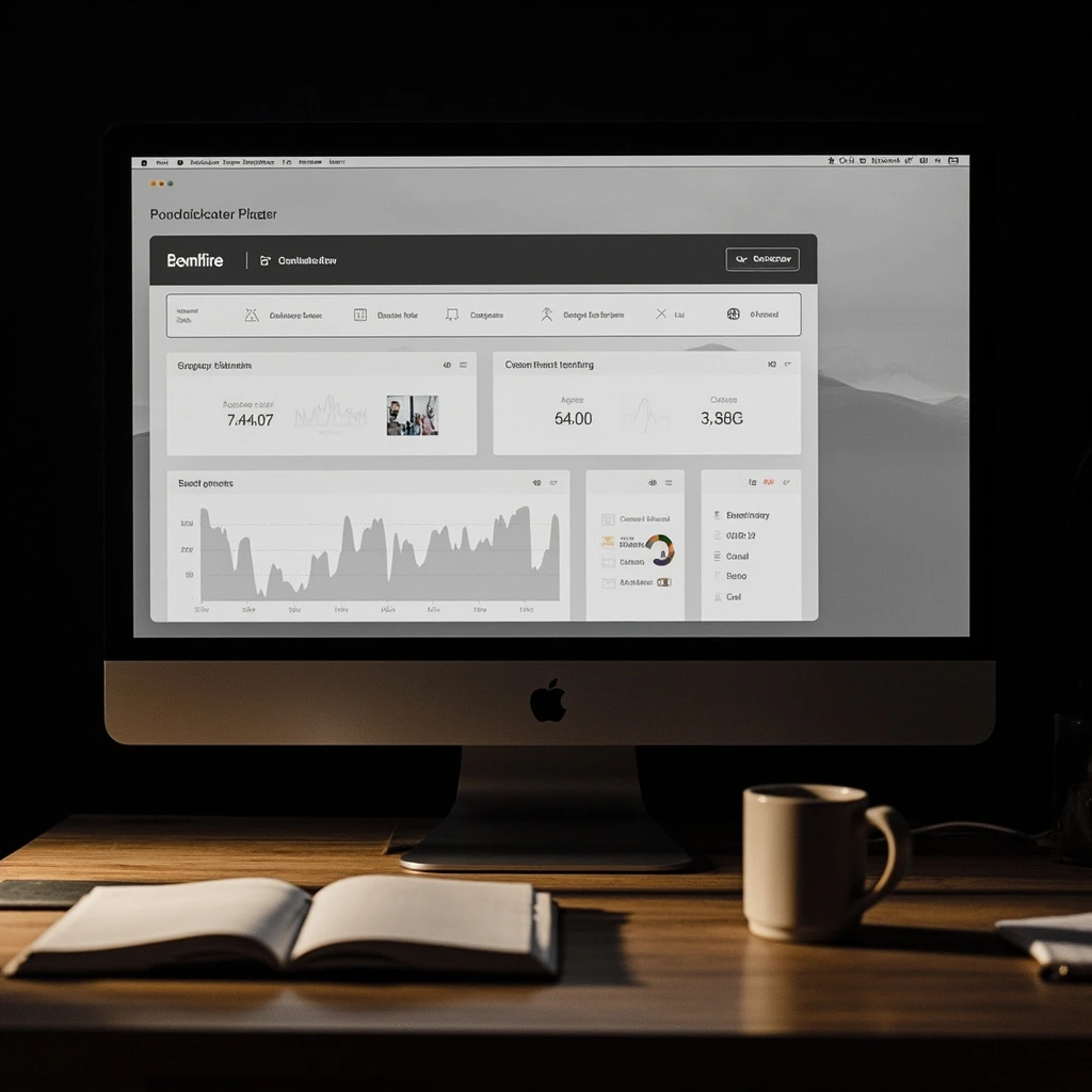Sentinel Stack cybersecurity brand launch hero image, dashboard detail.
